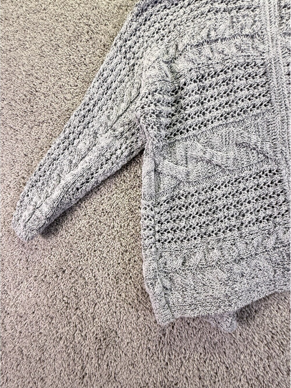 Pure Jill Size Small Open Knit Cardigan Gray Cotton Blend - Picture 13 of 13